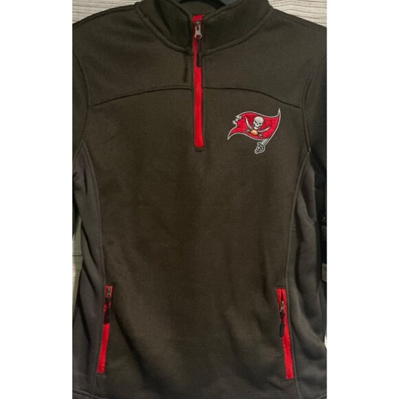 Tampa Bay Buccaneers NFL Team Apparel 1/4 Zip Pullover Mens S Pewter Waffle Knit - Picture 5 of 12